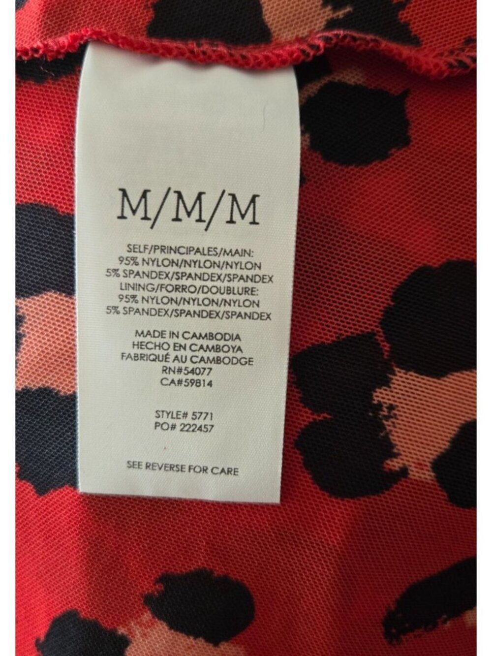 Cabi Wrap Dress Siren Red Leopard Animal Print ls midi 5771 Women's Size M - Picture 3 of 6